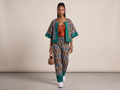 Ikat patterned set embellished with Aso oke