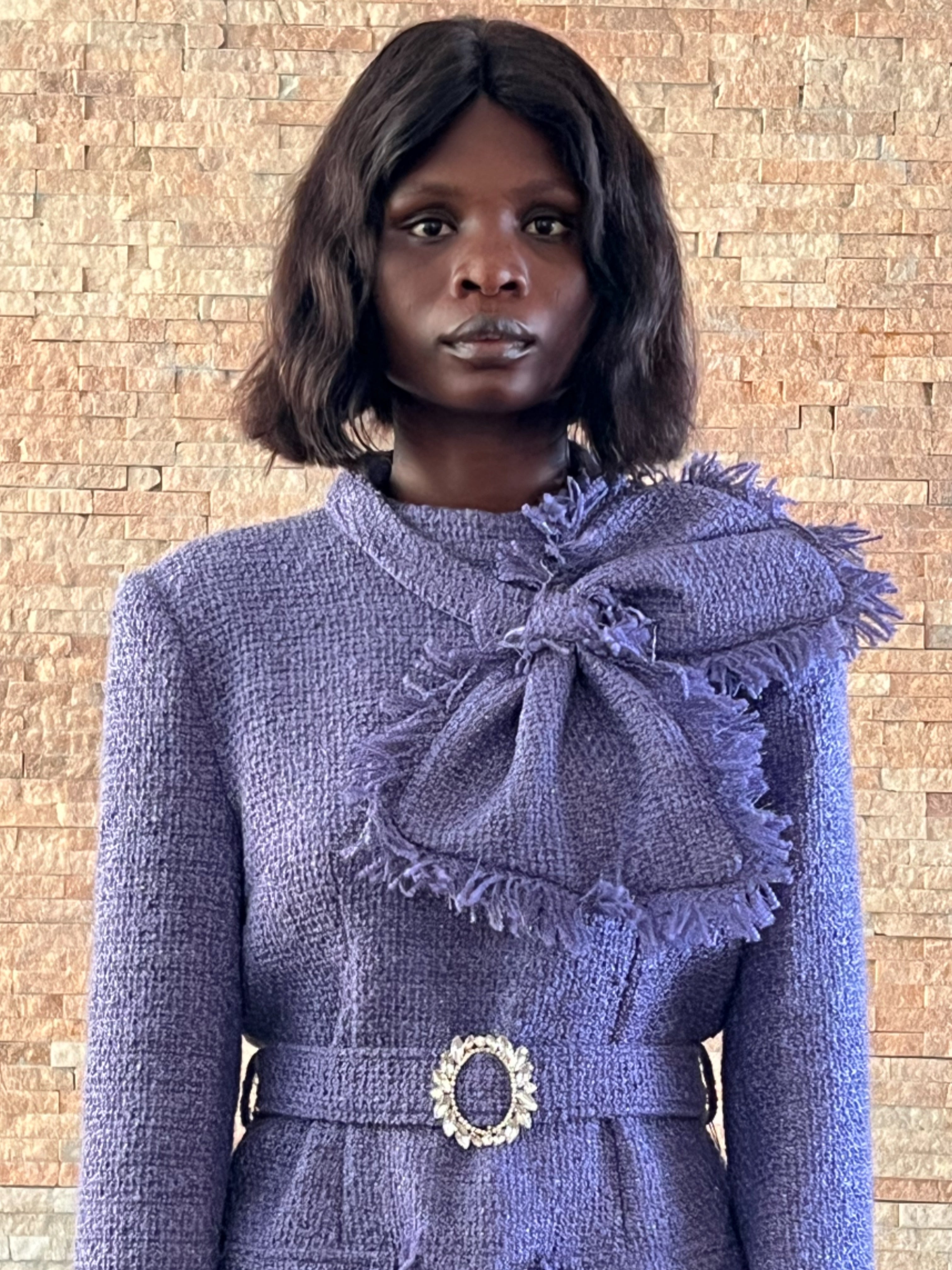 Purple tweed gown