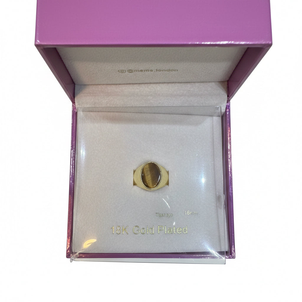 MeMe London Tiger Eye Oval Signet Ring