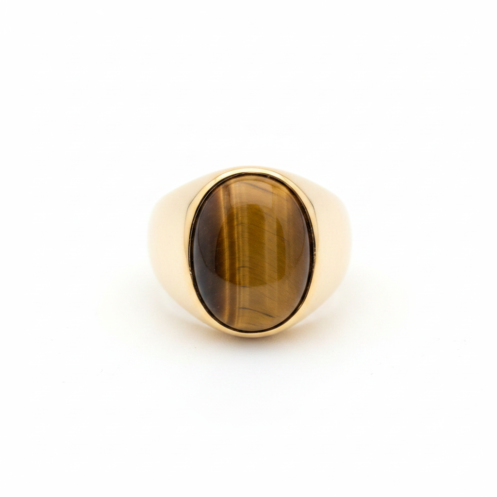 MeMe London Tiger Eye Oval Signet Ring