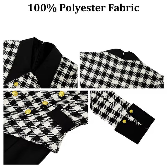 Checkered Plaid tweed woolen dress