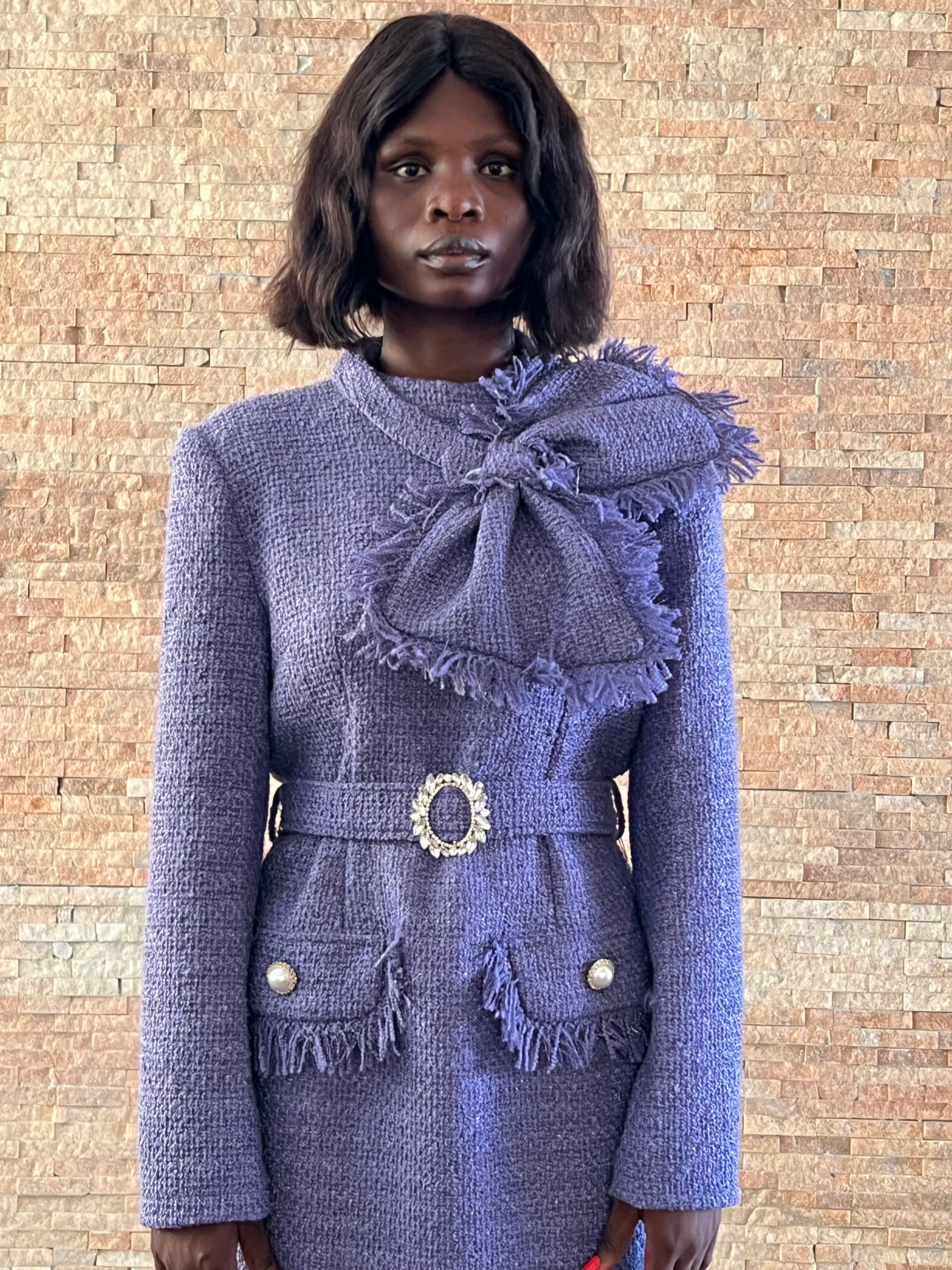 Purple tweed gown