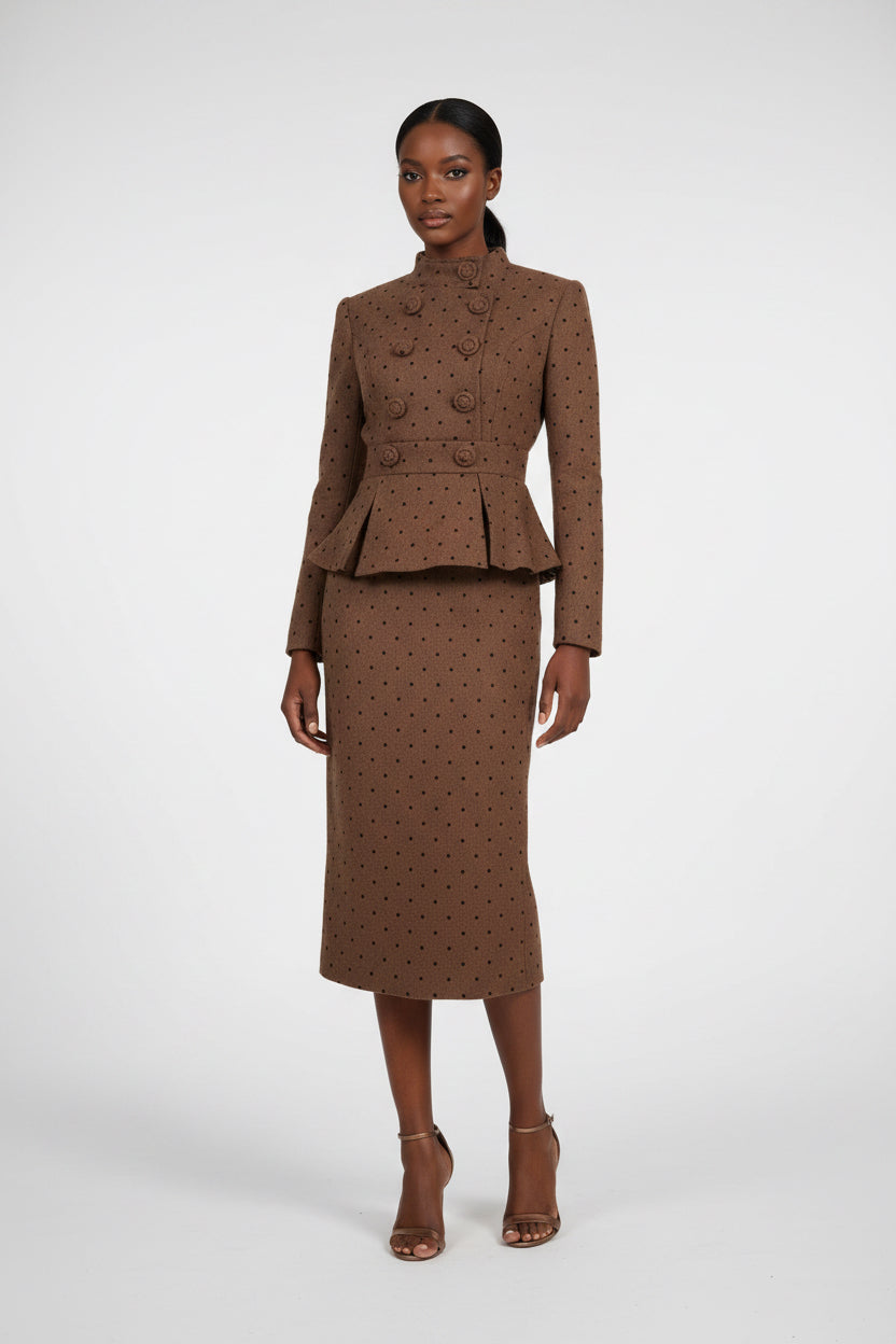 Woolen tweed blazer dress
