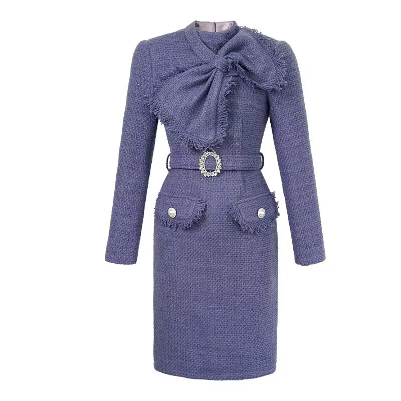 Purple tweed gown