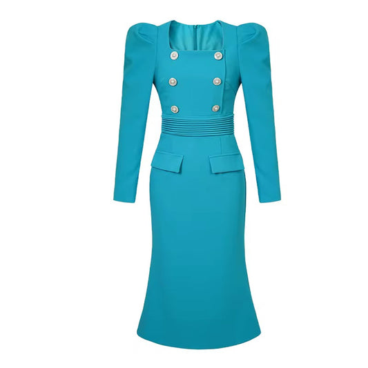 Lake Blue Vintage Midi Dress