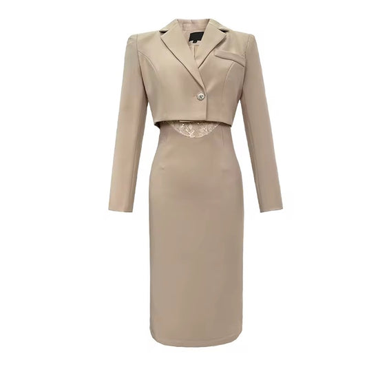 Two piece dress- Gown and a blazer