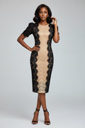 Knee Length Elegant Patchwork Bodycon Women Casual Dress