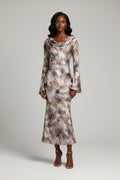 Patch satin dress