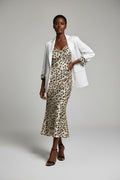 Leopard skin dress with a blazer