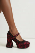Red laced Platform shoe