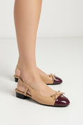 Block heel flat shoes