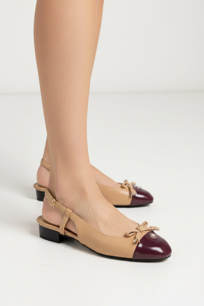 Block heel flat shoes