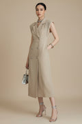 Luxury Diamond Button Dress